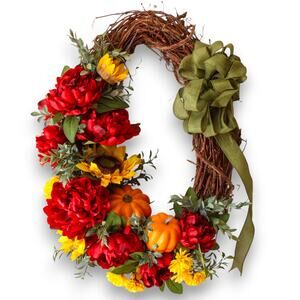 27" Oval Handmade Grapevine Fall Wreath